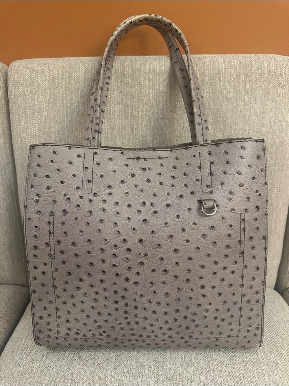 Banana Republic Faux Ostrich Tote in Gray ANWOT